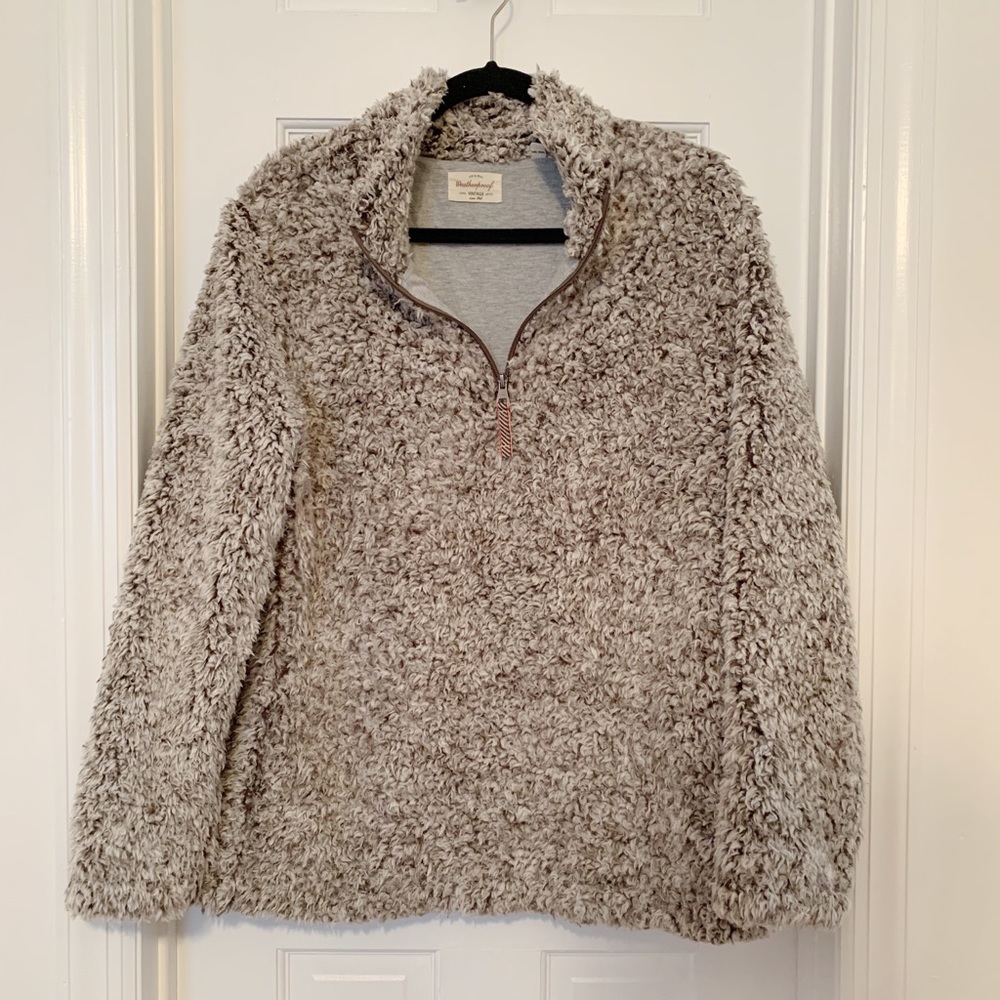 NWOT Faux Fur Quarterzip Pullover
